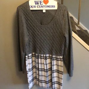 Motherhood maternity faux cropped sweater overlay